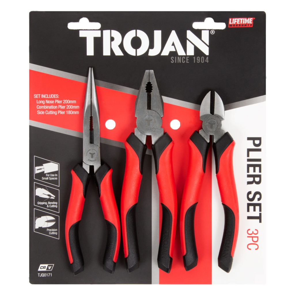 3 PIECE PLIER SET - Trojan Tools